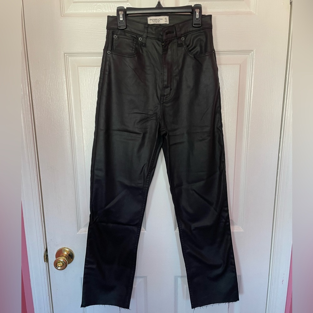 Abercrombie & Fitch coated ankle straight pants